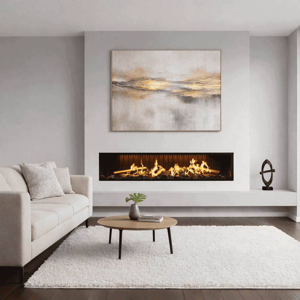 Elektrokamin Einbau mit moderner Wandverkleidung in Seeheim-Jugenheim